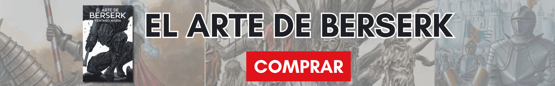 Banner que promociona el libro de arte de Berserk
